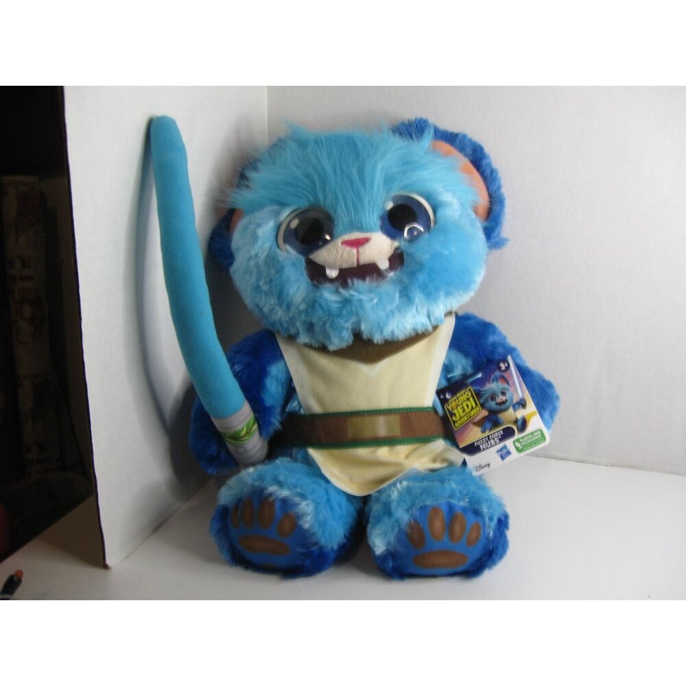 Young Jedi Adventures Fuzzy Force Nubs Plush Toy 3+ Blue Bear With Lightsaber By